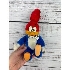Vintage 1980 Plush Woody Woodpecker Walter Lantz Stuffed Animal Rubber Face 80s